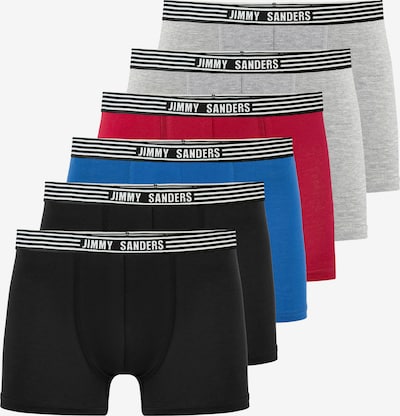 Boxer trumpikės iš Jimmy Sanders, spalva – mėlyna / pilka / kraujo spalva / juoda / balta, Prekių apžvalga