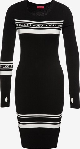 HUGO Knitted dress in Black: front