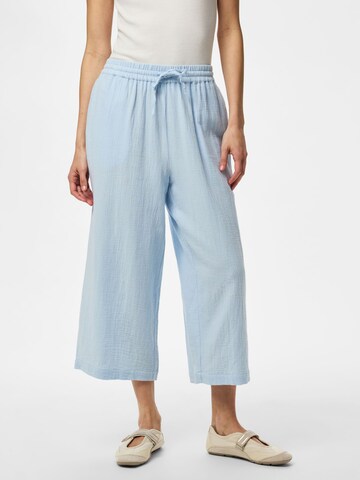 PIECES Wide leg Broek 'PCSastina' in Blauw: voorkant
