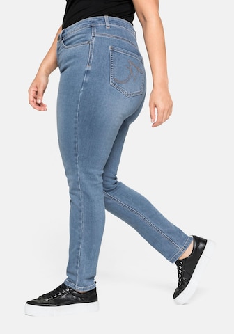 SHEEGO Slimfit Jeans pajkice | modra barva