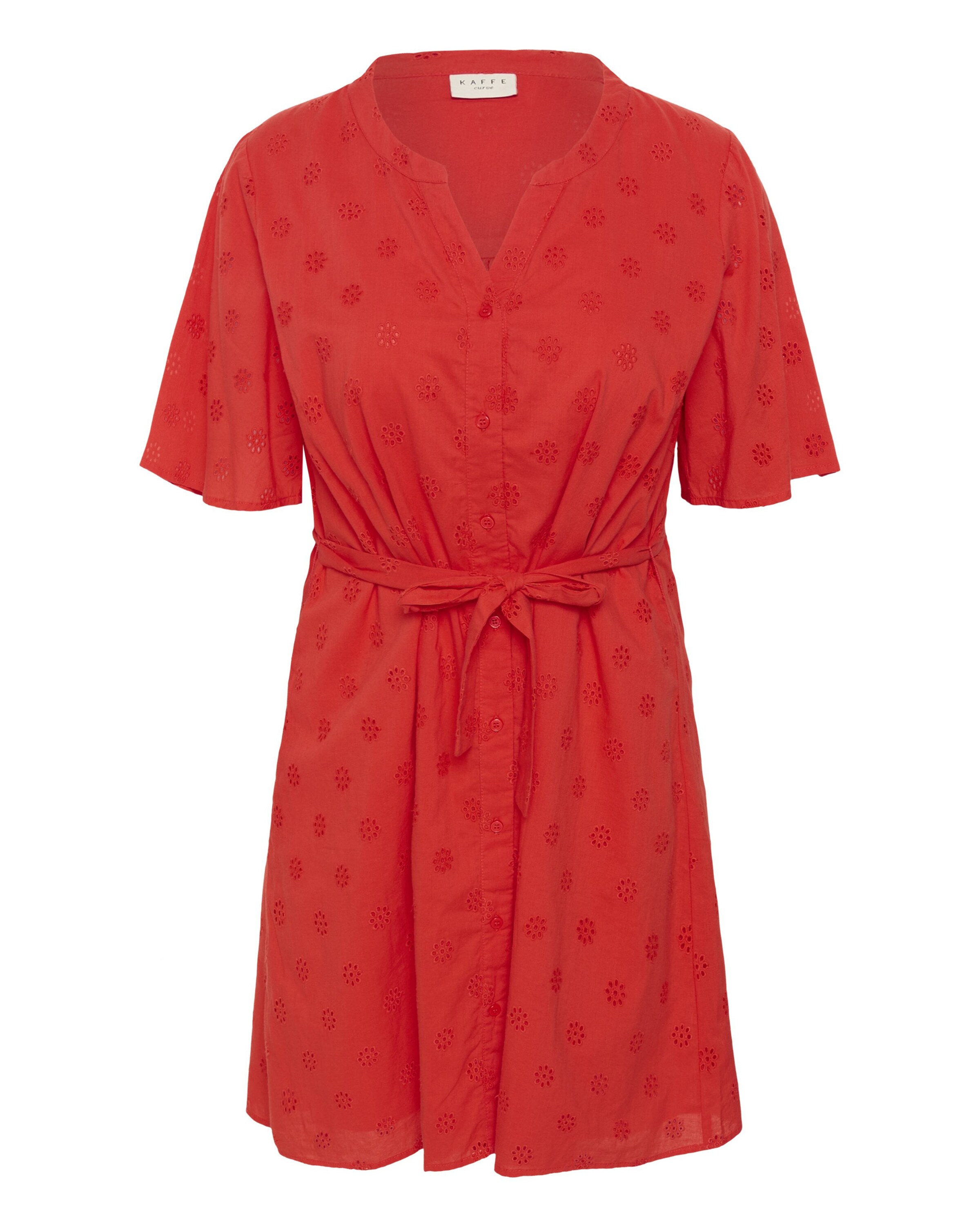 KAFFE CURVE Kleid in Rot: Vorderseite