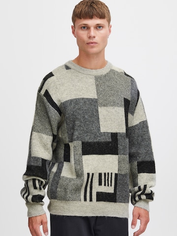 !Solid Sweater 'Hamdan' in Grey: front