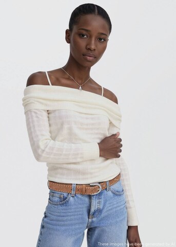 MANGO TEEN Pullover 'Wavy' in Weiß: Vorderseite