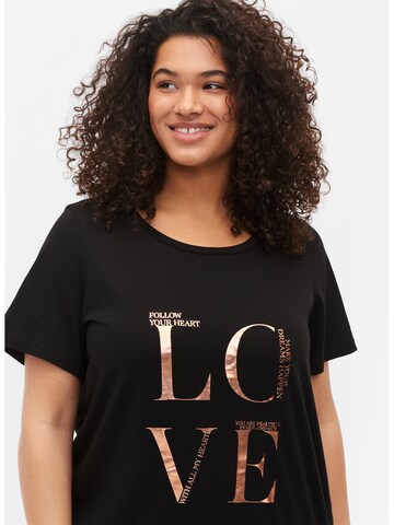 Zizzi Shirt in Schwarz