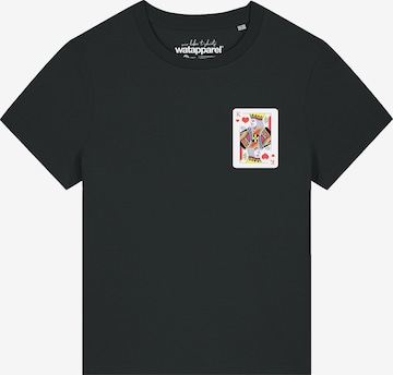 Watapparel Shirt 'König der Herzen' in Zwart: voorkant