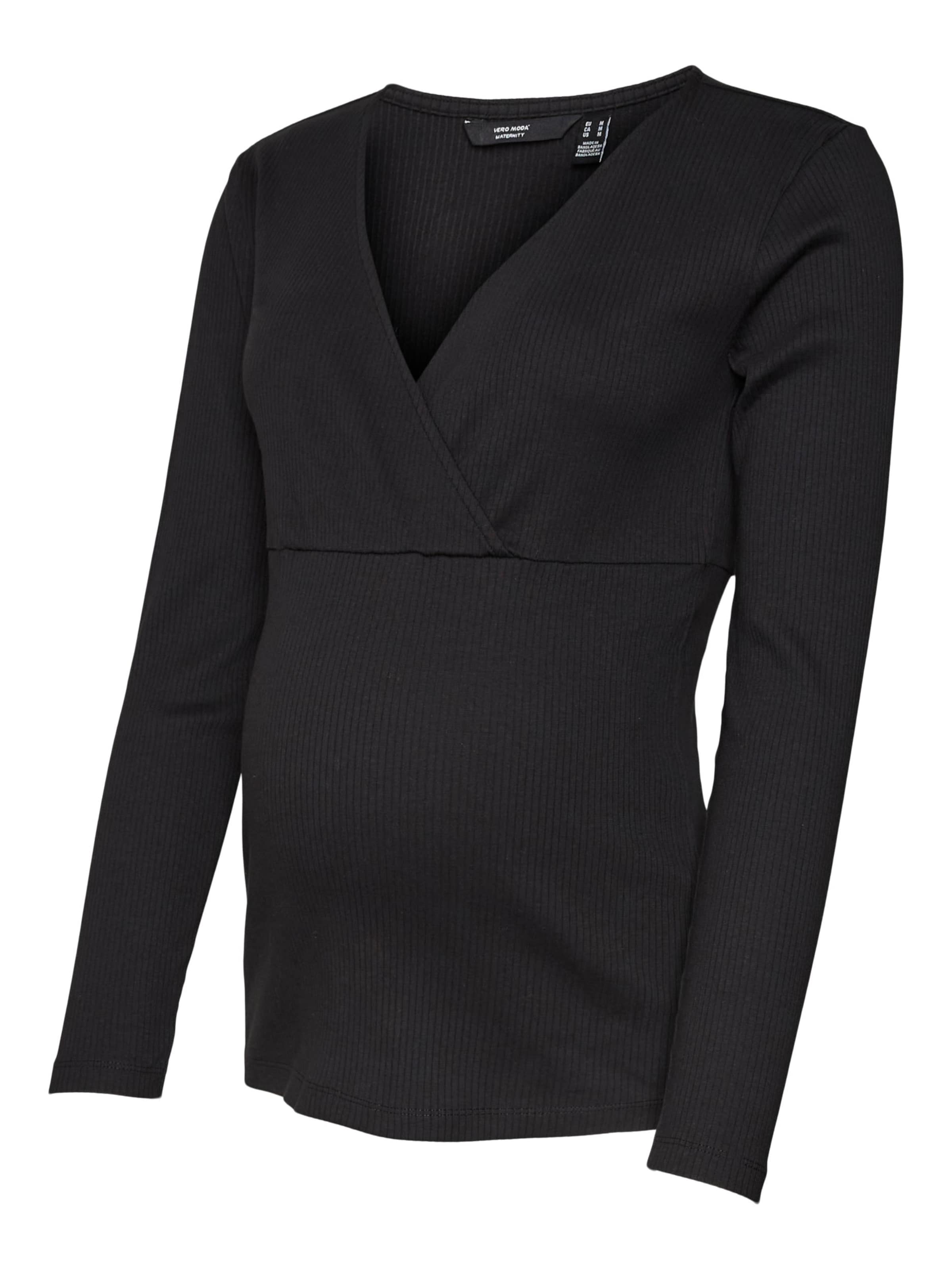 Vero Moda Maternity Shirt 'VMMLavender' in Zwart: voorkant