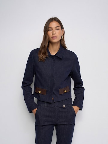 Salsa Jeans Tussenjas in Blauw: voorkant