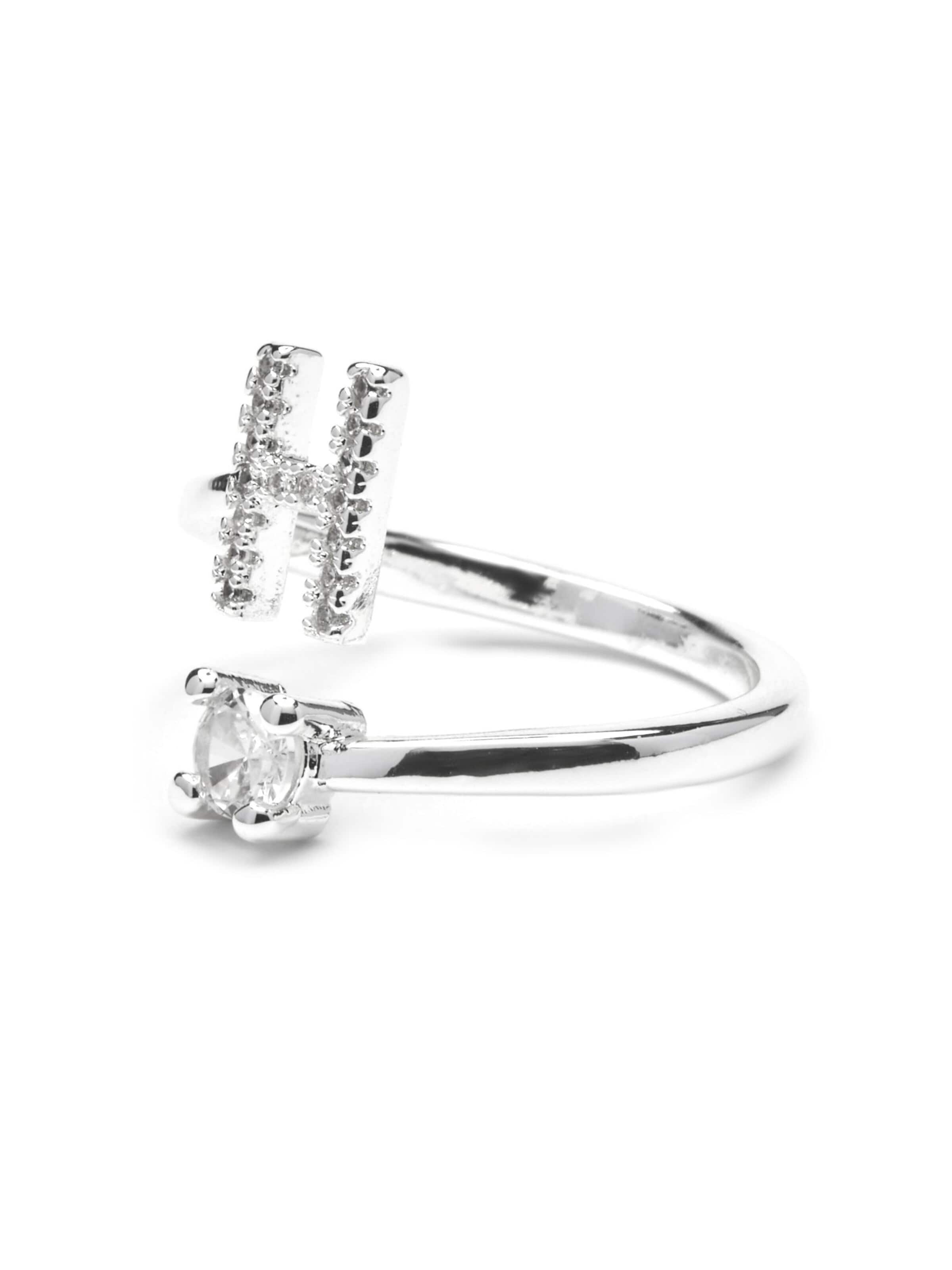 Luxenter Ring 'Alphabet H'‌‌‌‌‌‌‌ in Silber
