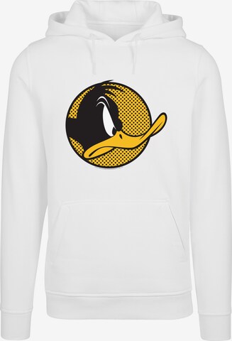 Felpa 'Looney Tunes Daffy Duck Dotted' di F4NT4STIC in bianco: frontale