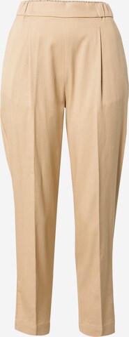 Sisley Pleat-Front Pants in Beige: front