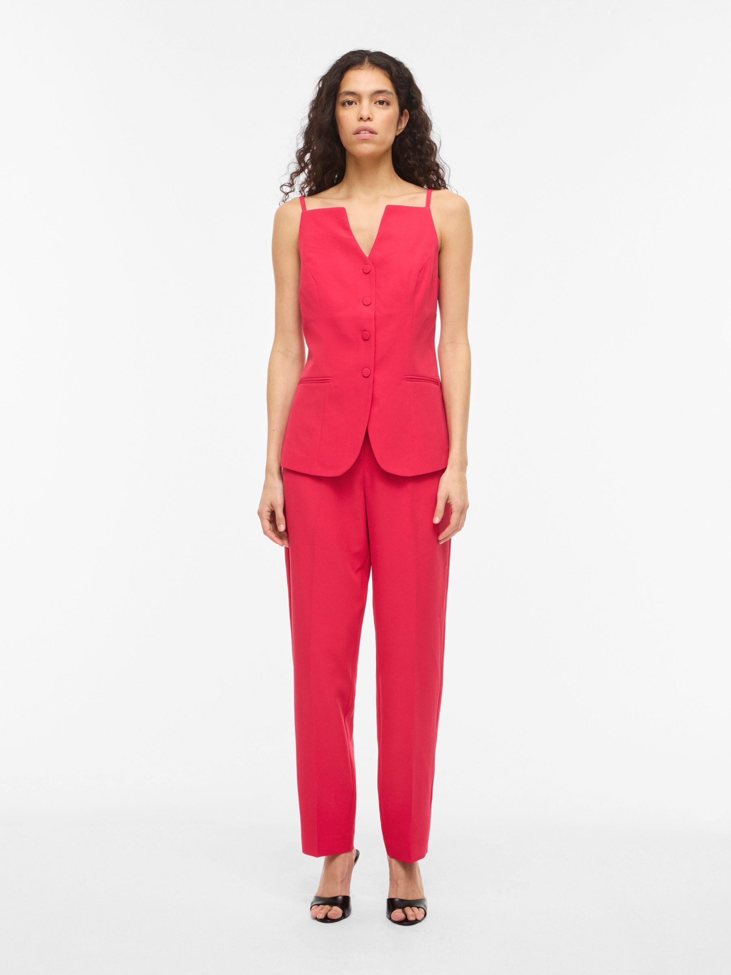 VILA Regular Pants 'VIFREESIA' in Pink: front