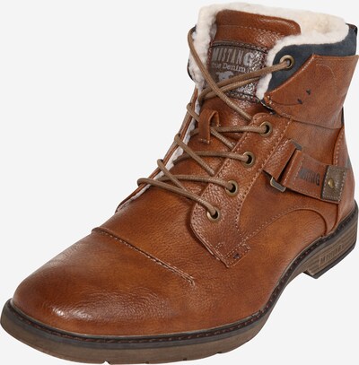 MUSTANG Bottes à lacets en cognac, Vue avec produit