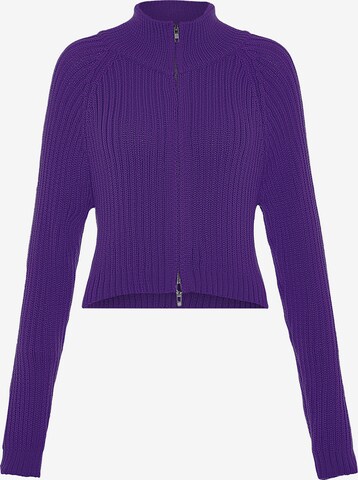 Libbi Knit Cardigan in Purple: front