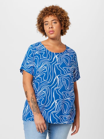 ONLY Carmakoma - Blusa 'DES ALLIE' en azul: frente