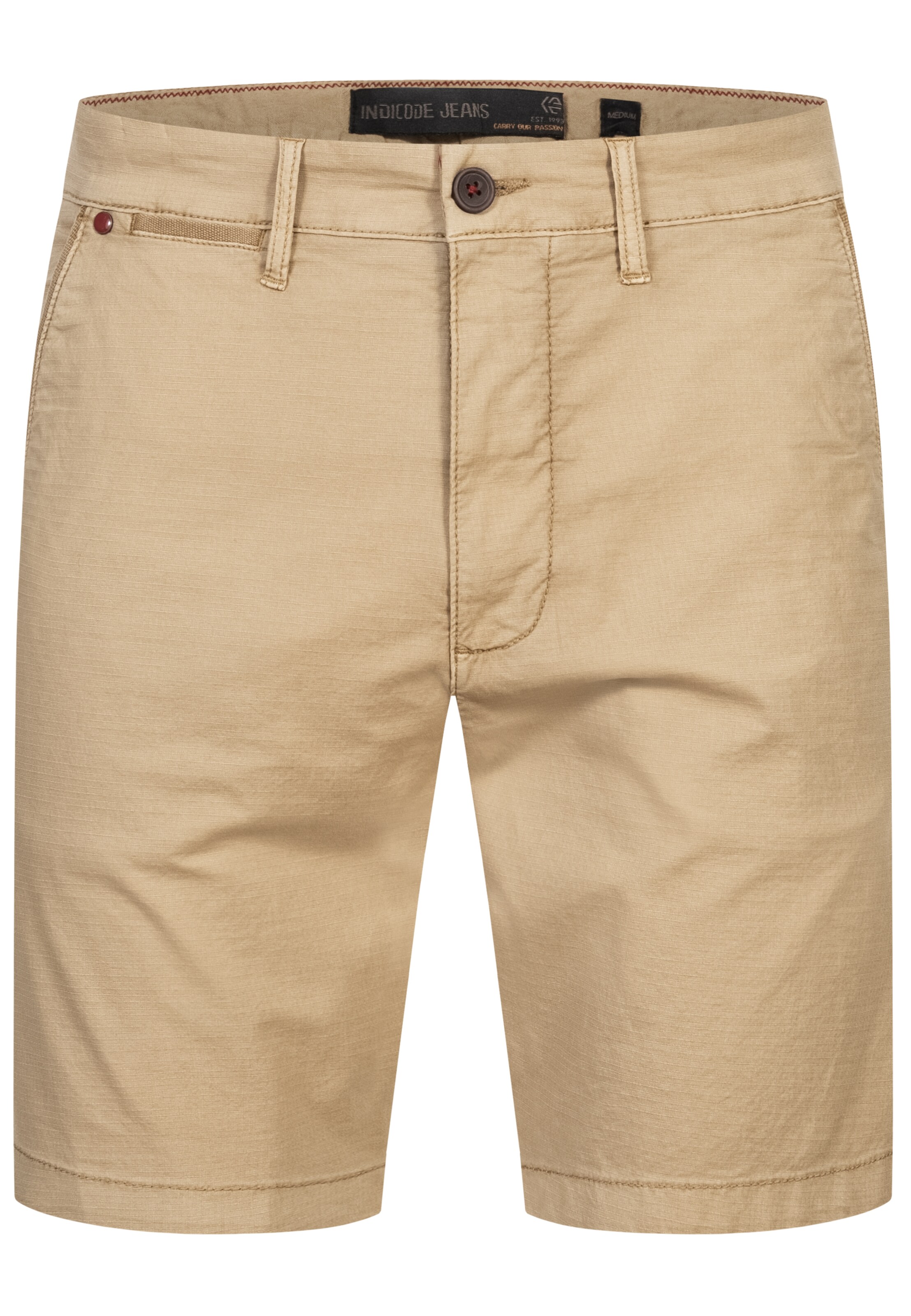 INDICODE JEANS Regular Shorts 'Hutchico' in Beige: Vorderseite
