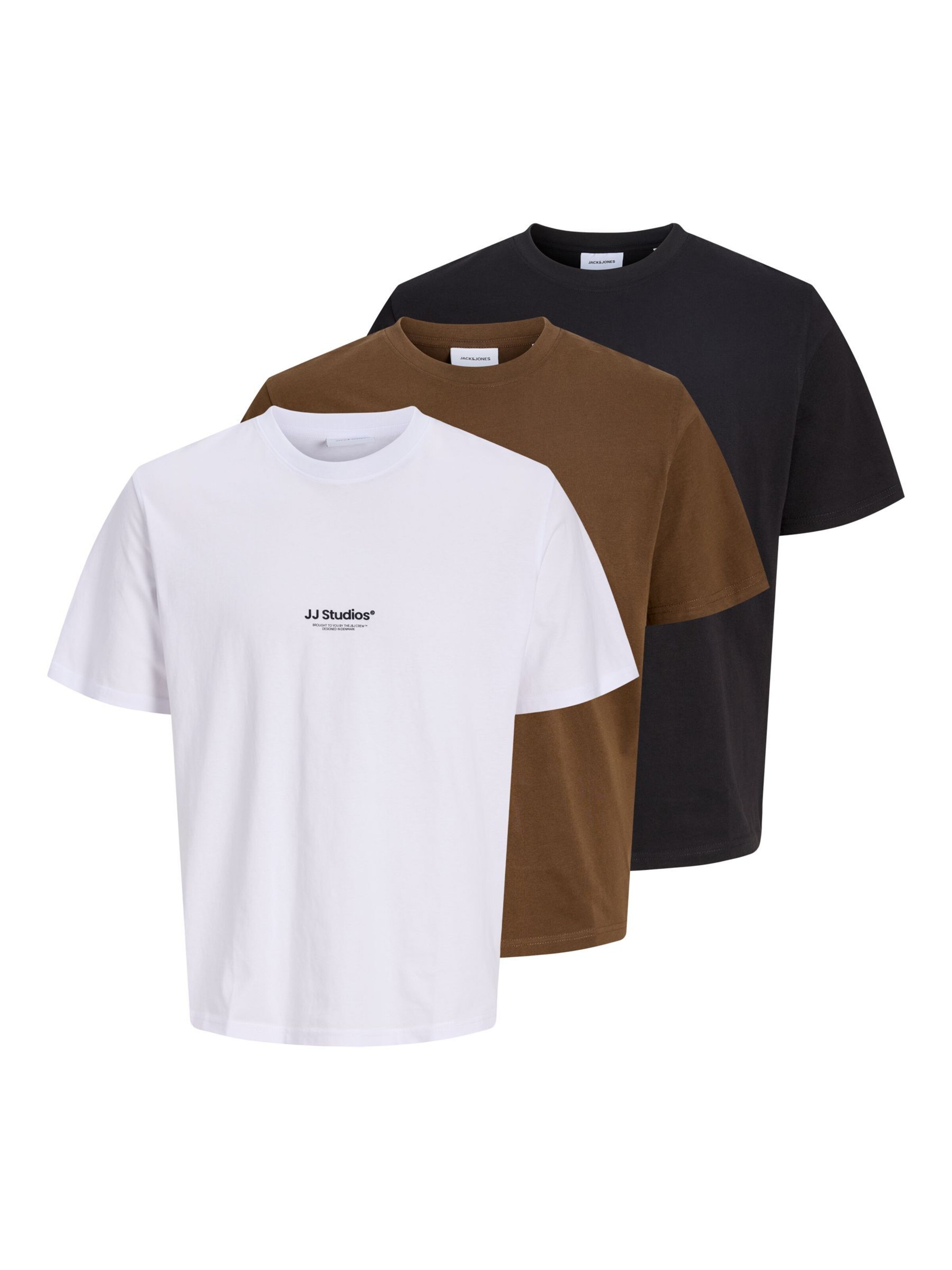 JACK & JONES Bluser & t-shirts i XXL i brun / sort / hvid, Produktvisning