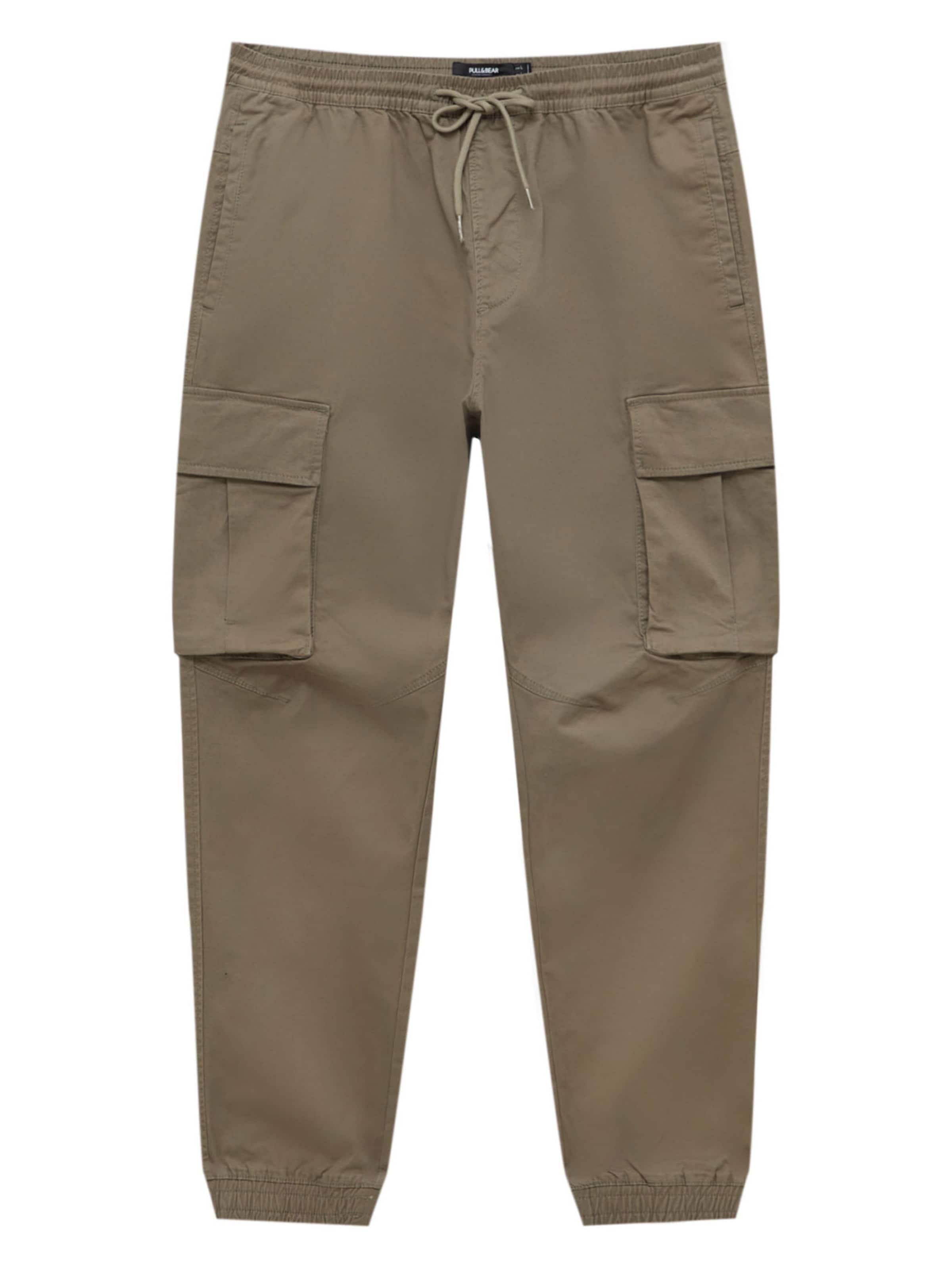 Pull&Bear Tapered Hose in Grün: Vorderseite