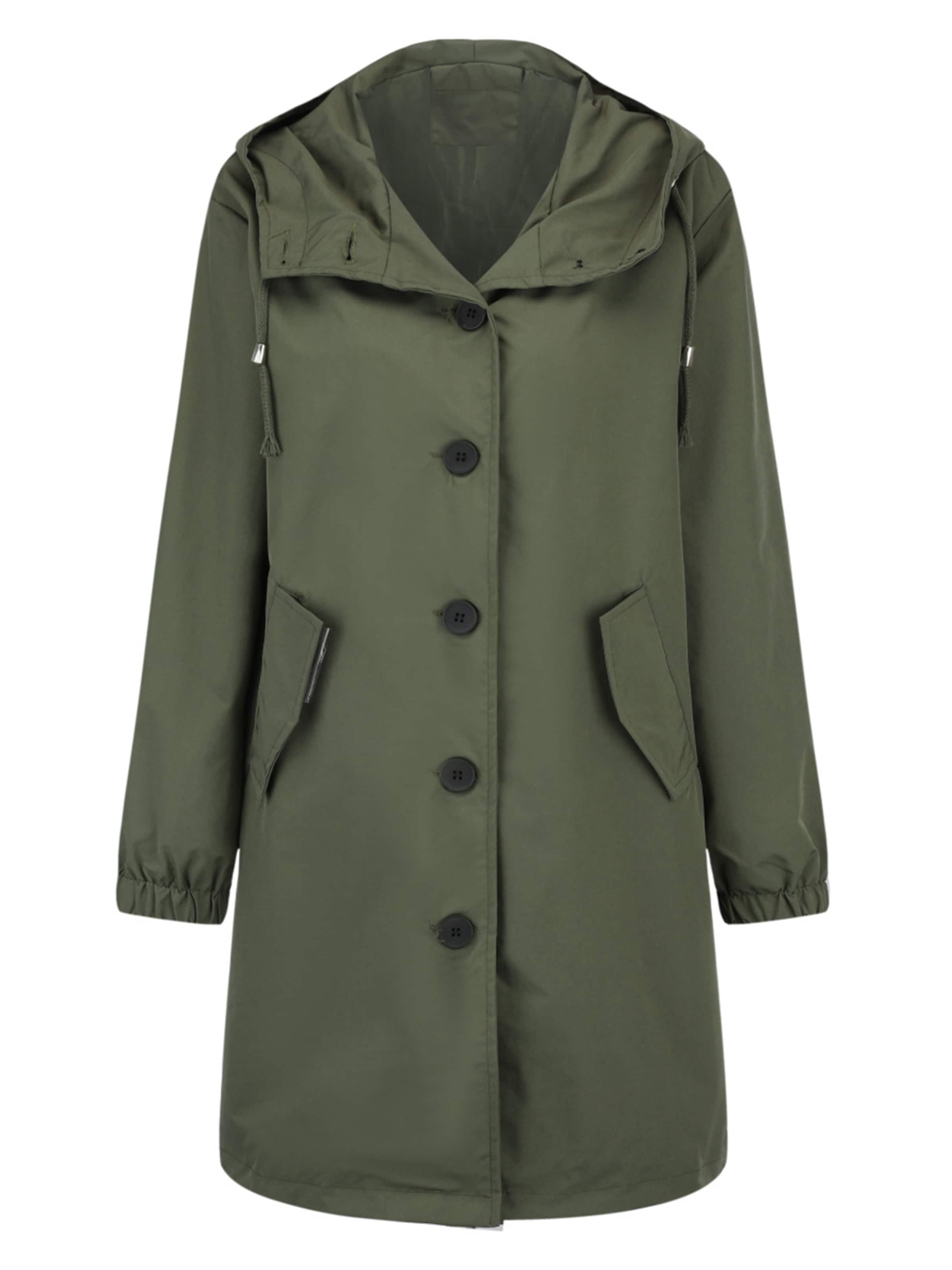 Youthup Between-Seasons Coat in Green: front