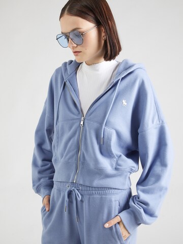 Abercrombie & Fitch Zip-Up Hoodie 'SUNDAY' in Blue: front