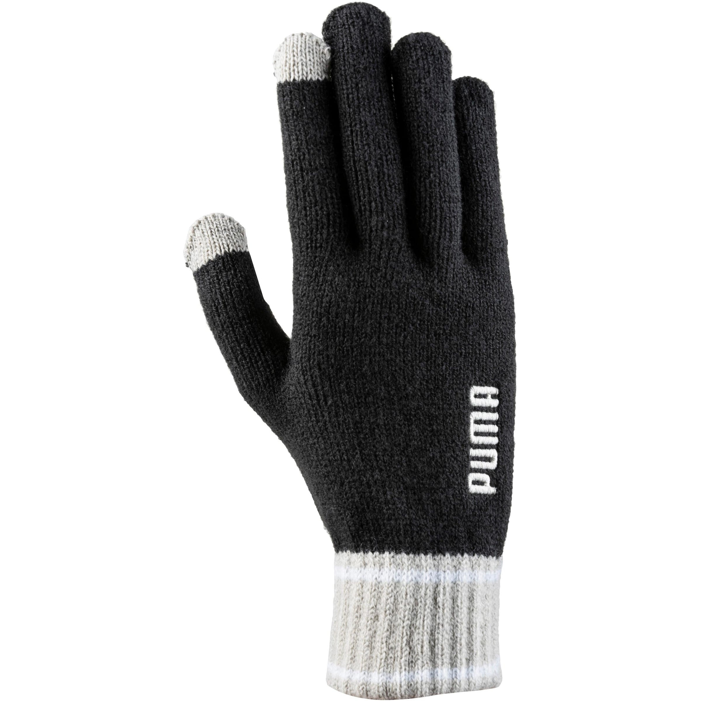 PUMA Full Finger Gloves in Black: front