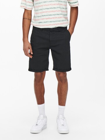 Only & Sons Regular Shorts 'PETER' in Schwarz: predná strana