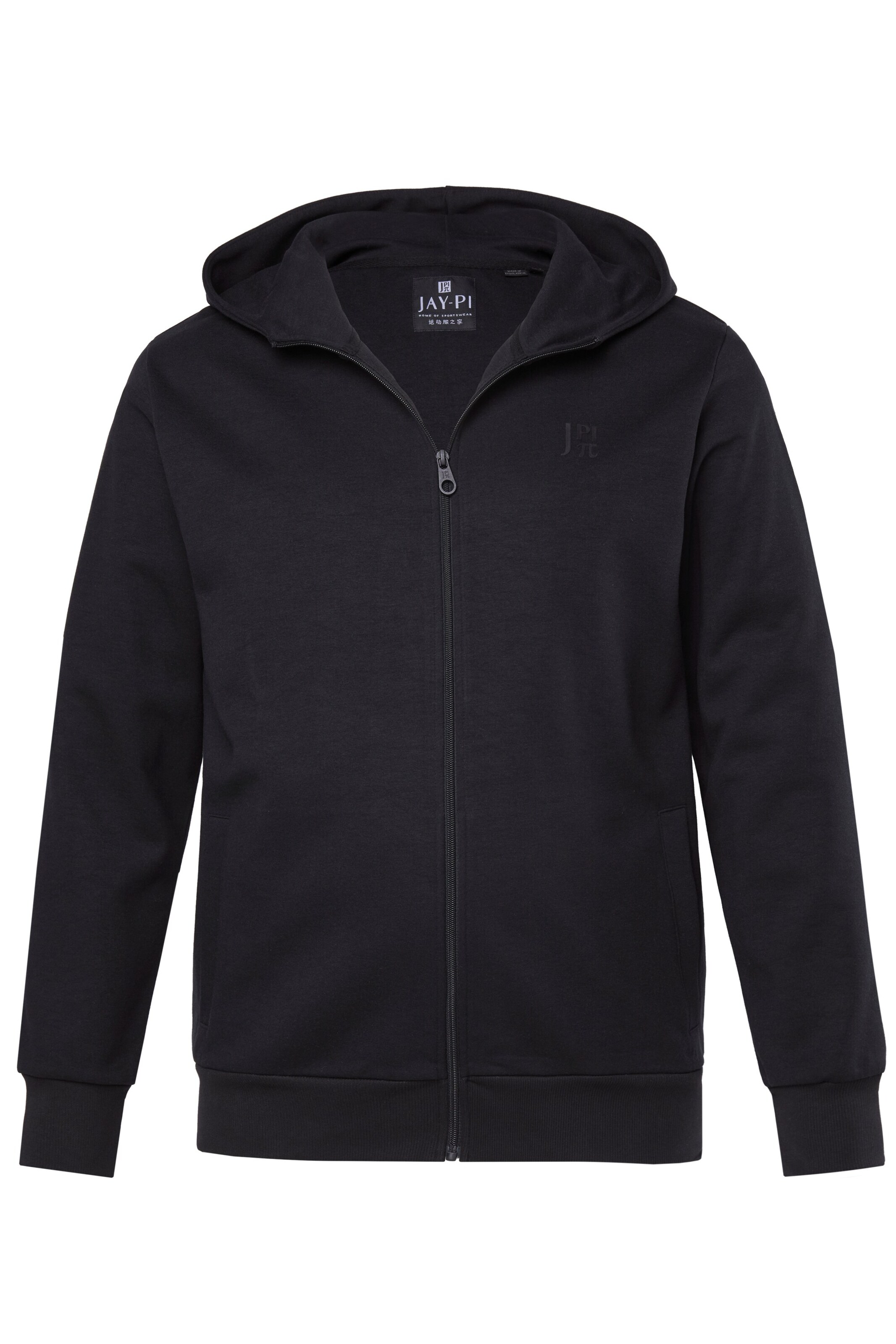 JAY-PI Sweatjacke in Schwarz: Vorderseite