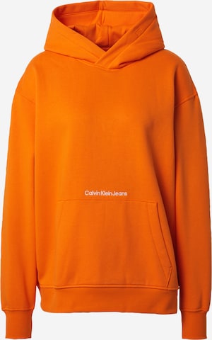 Calvin Klein Jeans Sweatshirt 'Institutional' in Orange: front