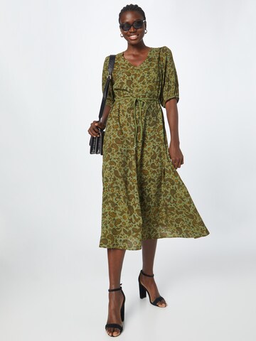 Cream Dress 'Mauria' in Green