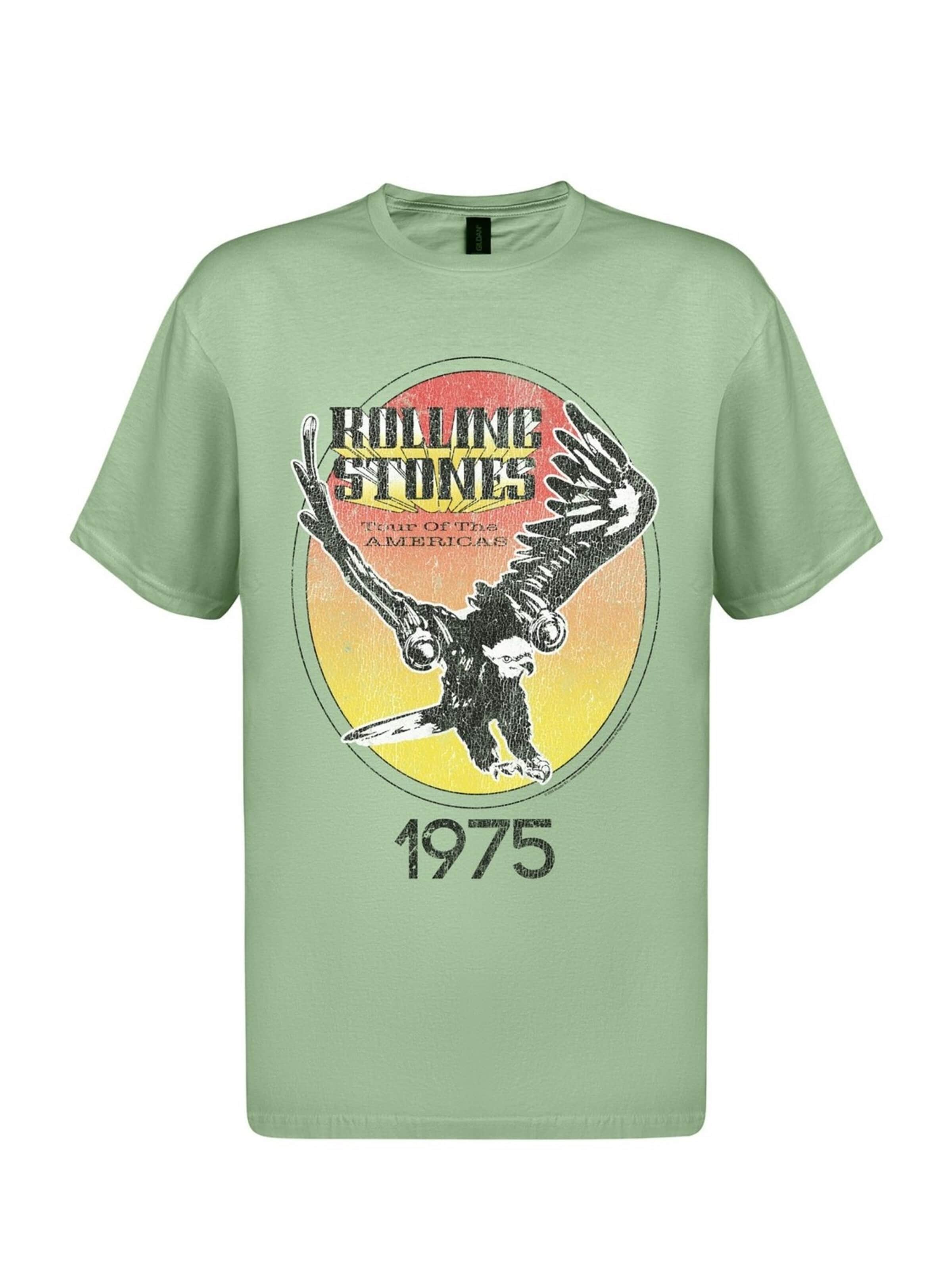 THE ROLLING STONES Shirt 'Rolling Stones Tour of the Americas 1975 T-Shirt' in Green: front