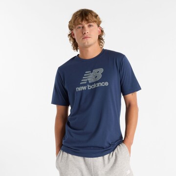 T-Shirt fonctionnel 'Heathertech' new balance en bleu : devant