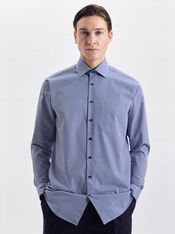 Coupe regular Chemise business SEIDENSTICKER en bleu : devant