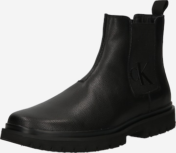 Calvin Klein Jeans - Botas Chelsea en negro: frente