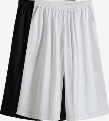 Wide Leg Pantalon The Set en noir : devant