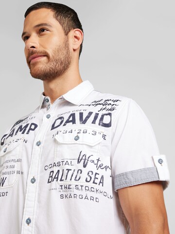 CAMP DAVID Regular fit Button Up Shirt in White