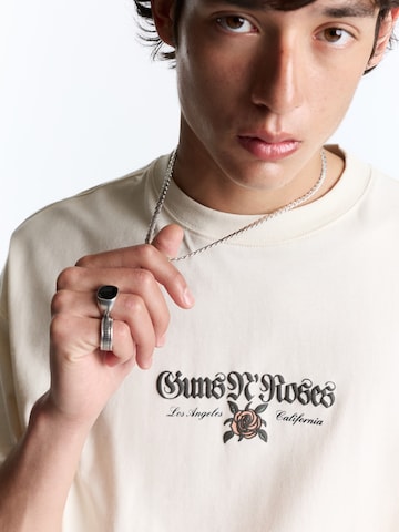 Pull&Bear Tričko 'GUNS N' ROSES APPETITE FOR D' - Biela