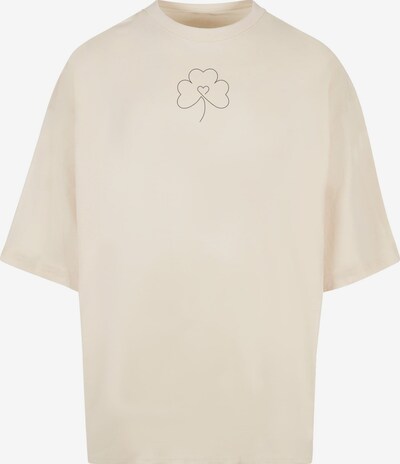 Merchcode T-Shirt 'Spring - Leaf Clover Flower' en beige / noir, Vue avec produit