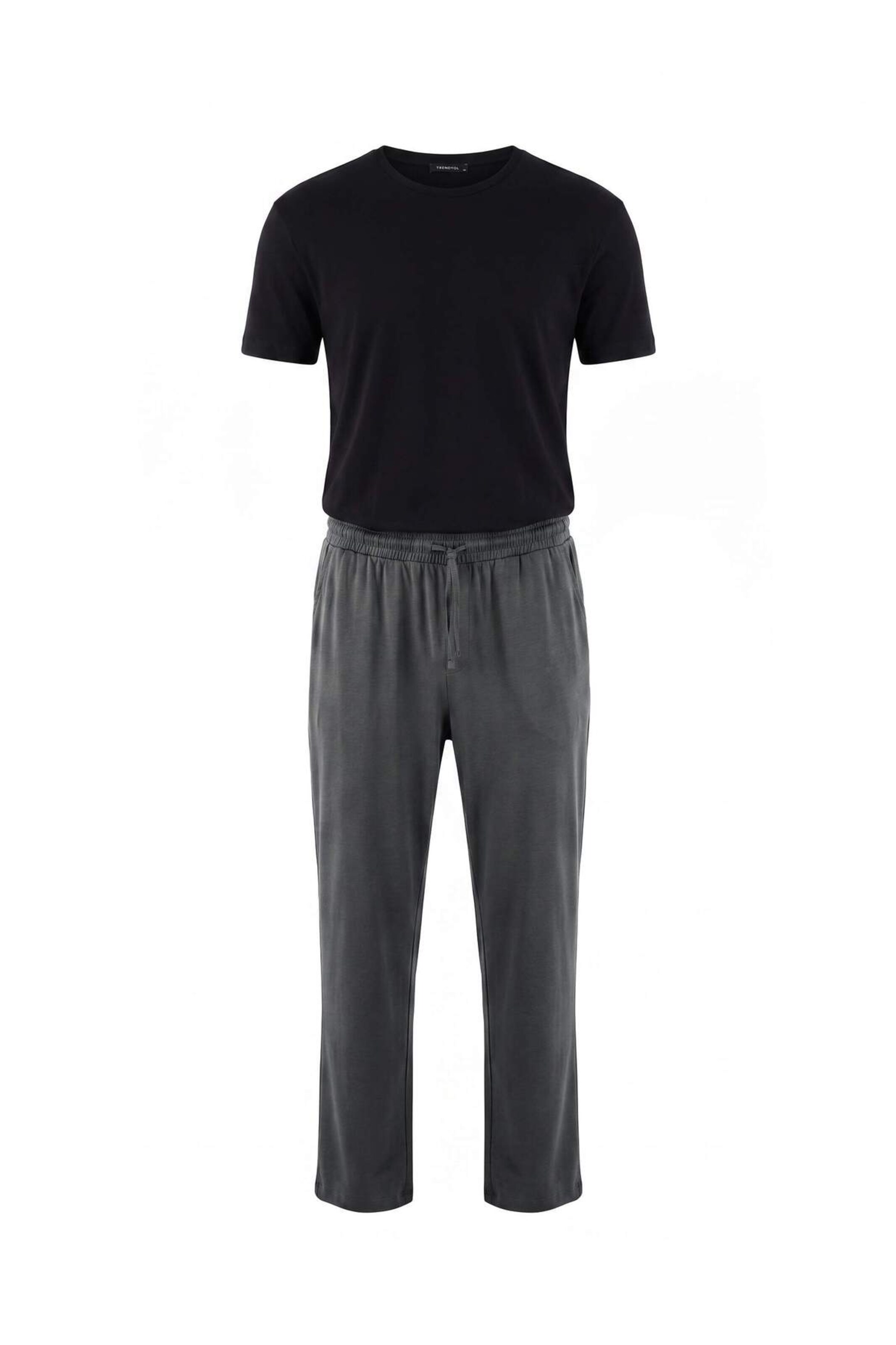 Trendyol Pyjamas lang i sort: forside