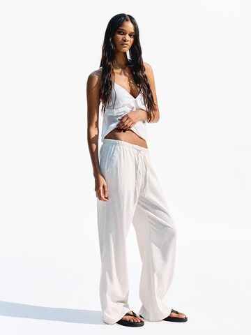 Bershka Широки крачоли Панталон в жълто