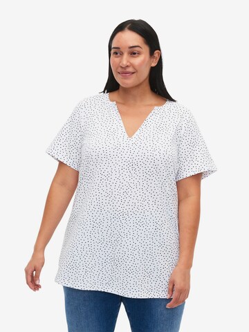 Zizzi Shirts 'EDORIT' i hvid: forside