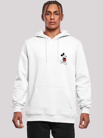 F4NT4STIC Sweatshirt 'Disney Mickey Mouse Kickin Retro Pocket' in Wit: voorkant