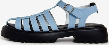 CESARE GASPARI Strap Sandals in Blue: front