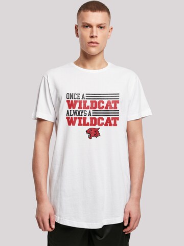 Maglietta 'Disney High School Musical Once Wildcat Always' di F4NT4STIC in bianco: frontale