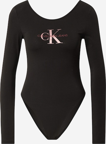 Calvin Klein Jeans Shirt Bodysuit in Black: front