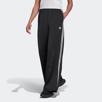 ADIDAS ORIGINALS Wide leg Broek 'Adicolor' in Zwart: voorkant