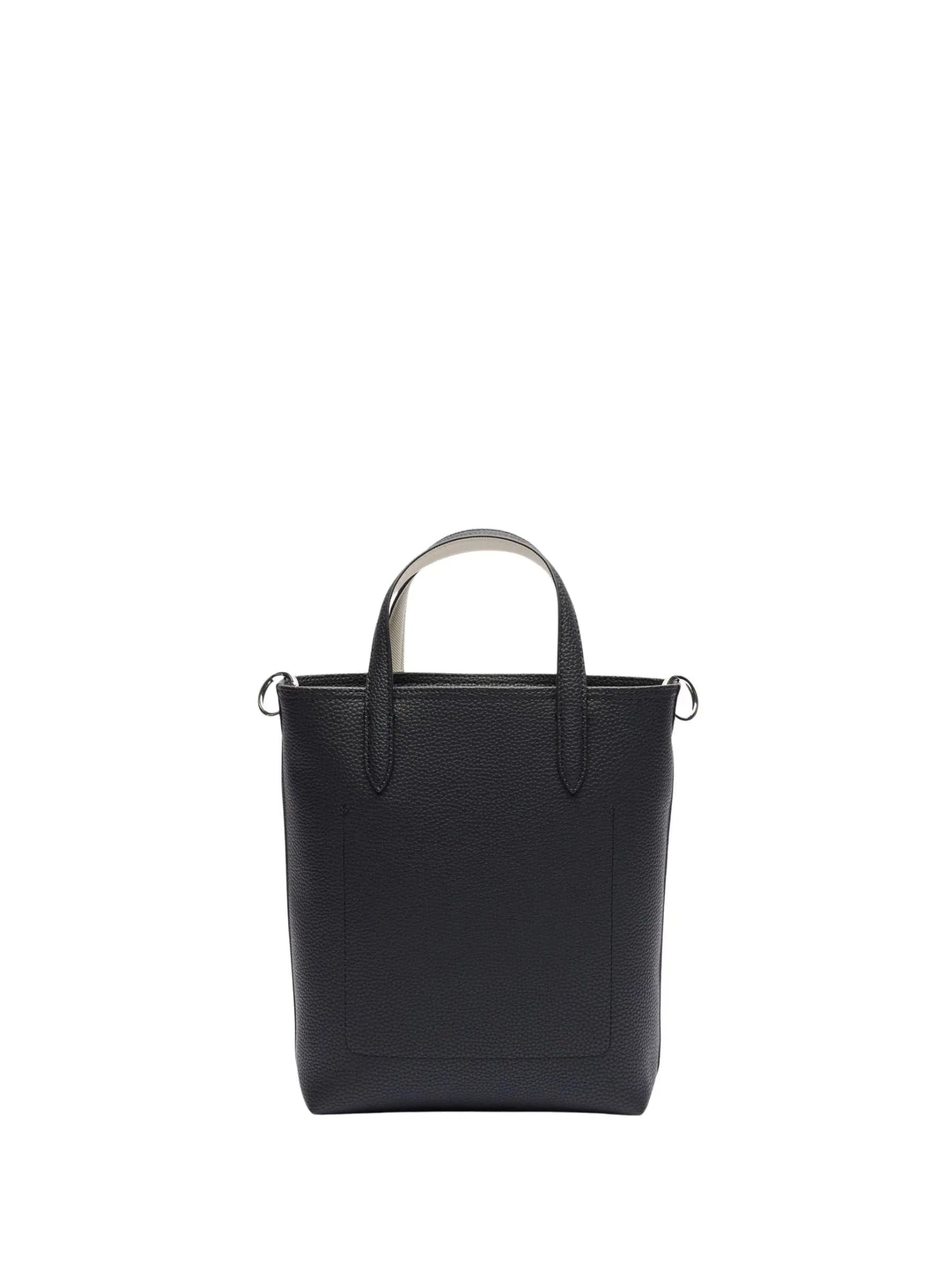 LACOSTE Shopper 'Sac Cabas Lacoste Anna Petit Piqué NF4929AA Noir Farine' in Zwart