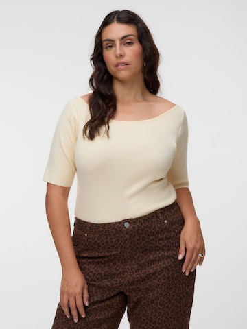Vero Moda Curve Trui in Beige: voorkant