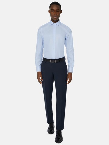 Boggi Milano Slim fit Zakelijk overhemd in Blauw