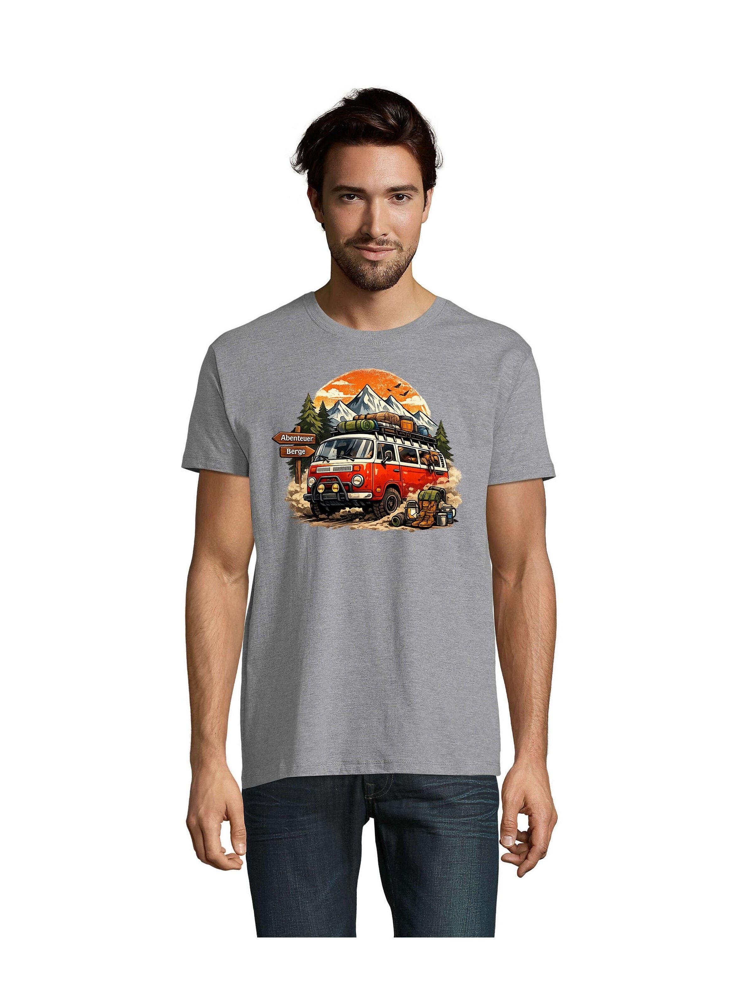 Blondie & Brownie Shirt 'BusCamper'‌‌ in 5XL in grau, Produktansicht