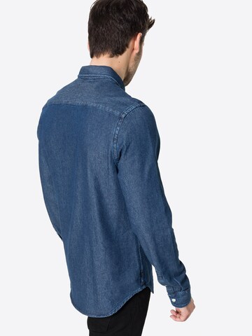 Superdry Tapered Hemd in Blau