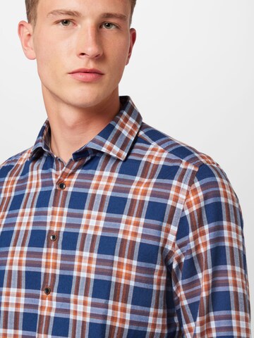 OLYMP Slim fit Button Up Shirt in Brown